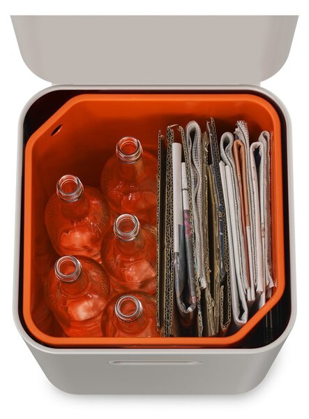 Krémově bílý koš na tříděný odpad Joseph Joseph Totem Compact, 40 l