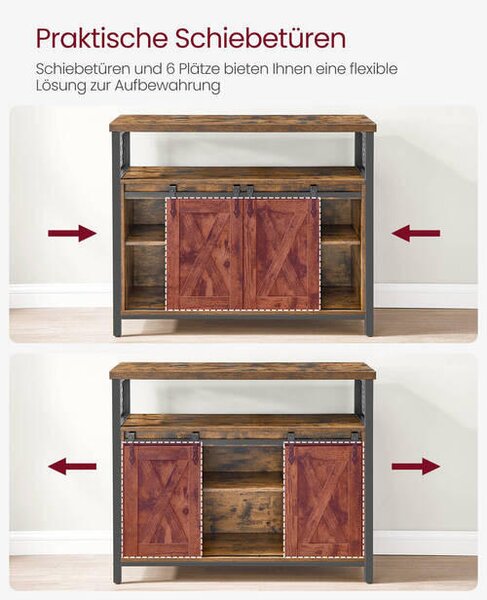 KOMODA, hnědá, černá, 100/80/33 cm Boxxx - Široké komody, Online Only