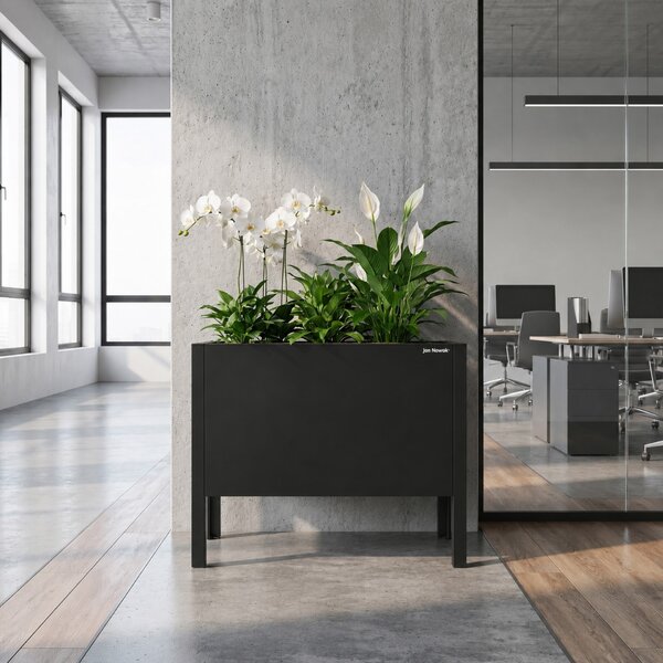 Malý černý kovový obal na květináč: DAISY 400 x 350 x 250 mm