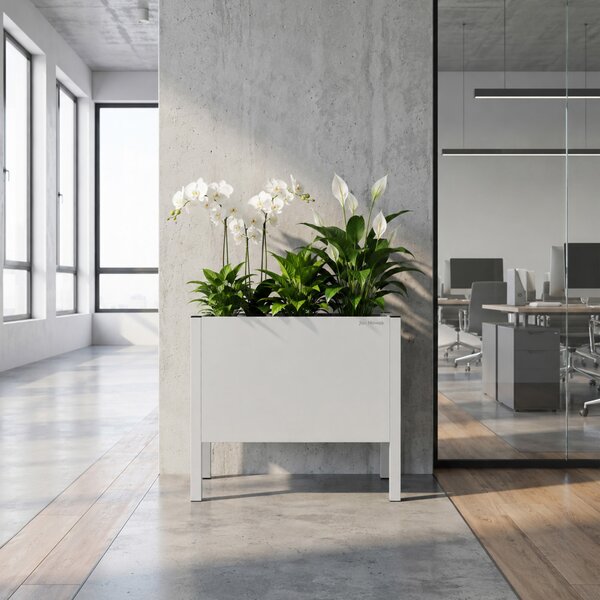 Malý šedý kovový obal na květináč: DAISY 400 x 350 x 250 mm