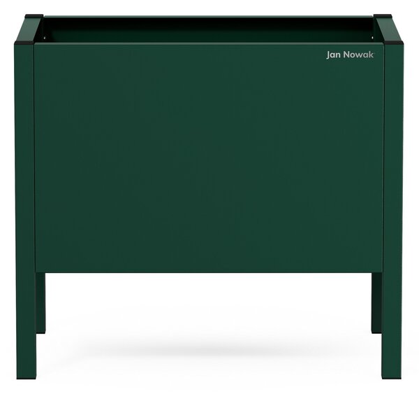 Malý kovový obal na květináč v lahvově zelené barvě: DAISY 400 x 350 x 250 mm