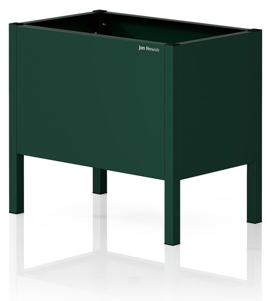 Malý kovový obal na květináč v lahvově zelené barvě: DAISY 400 x 350 x 250 mm