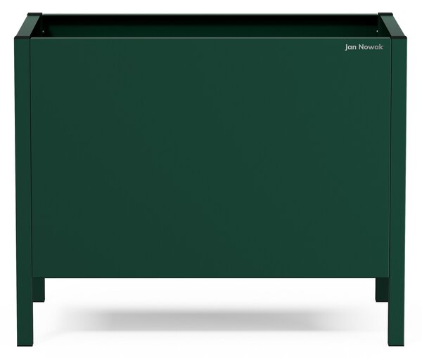 Velký kovový obal na květináč v lahvově zelené barvě: DAISY 500 x 400 x 300 mm