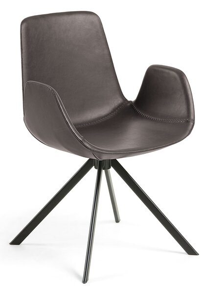 Černá Hnědá židle Yasmin 84 × 54 × 55 cm LA FORMA