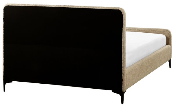 Postel Buklé LUNAN 140 x 200 cm Taupe