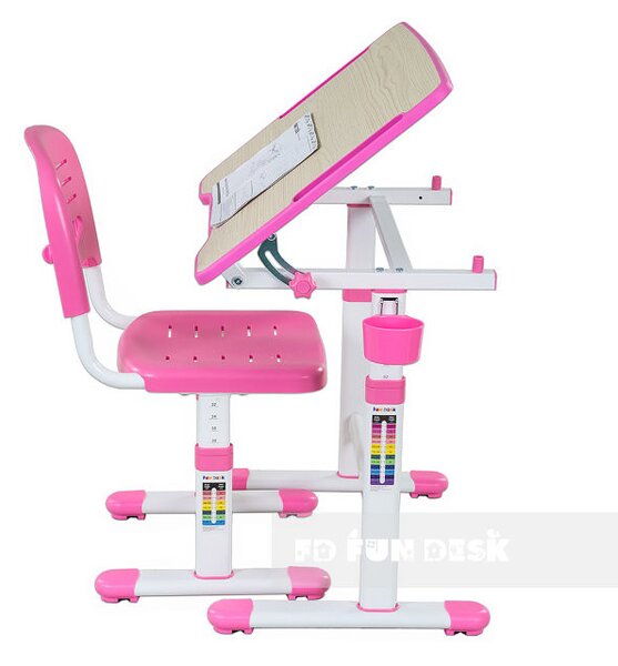 Fundesk Rostoucí stůl PICCOLINO II + židle Barva: Růžová