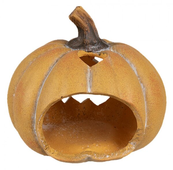 Oranžová keramická rozesmátá dýně na Halloween Jack I – 15x14x13 cm