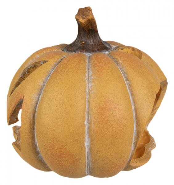 Oranžová keramická rozesmátá dýně na Halloween Jack I – 15x14x13 cm