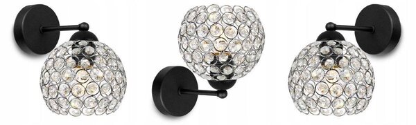 Nástěnné svítidlo Crystal 1, 1x stříbrné křišťálové stínítko