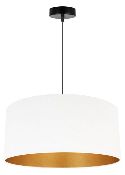 Závěsné svítidlo MEDIOLAN, 1x bílé/zlaté textilní stínítko, (výběr ze 2 barev konstrukce), (fi 44cm)