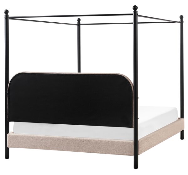 Postel s baldachýnem Buklé DANNEMOIS 160 x 200 cm Taupe