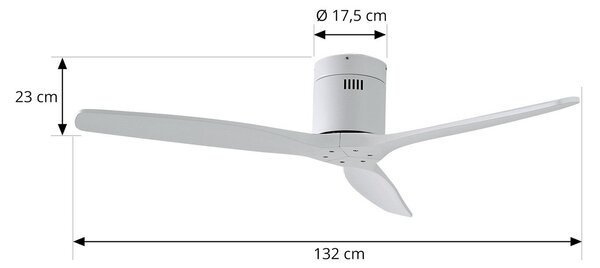 Stropní ventilátor Vindur, bílý, DC, tichý, Ø 132 cm – Lucande Lucande, Vindur, Bílá, Obývací pokoj, Kov, Moderní