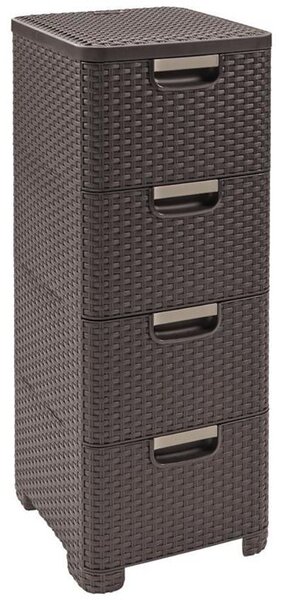 Komoda Curver® STYLE 4x, tmavohnedá, 33x79x38 cm