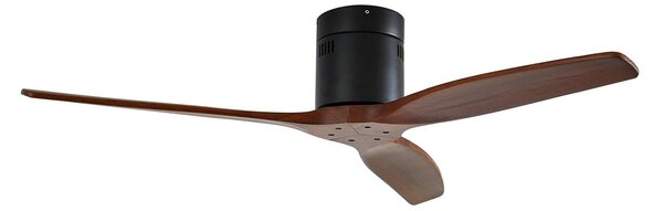 Stropní ventilátor Lucande Vindur, černý, dřevo, DC, tichý Lucande, Vindur, Dřevo, Obývací pokoj, Kov, Moderní