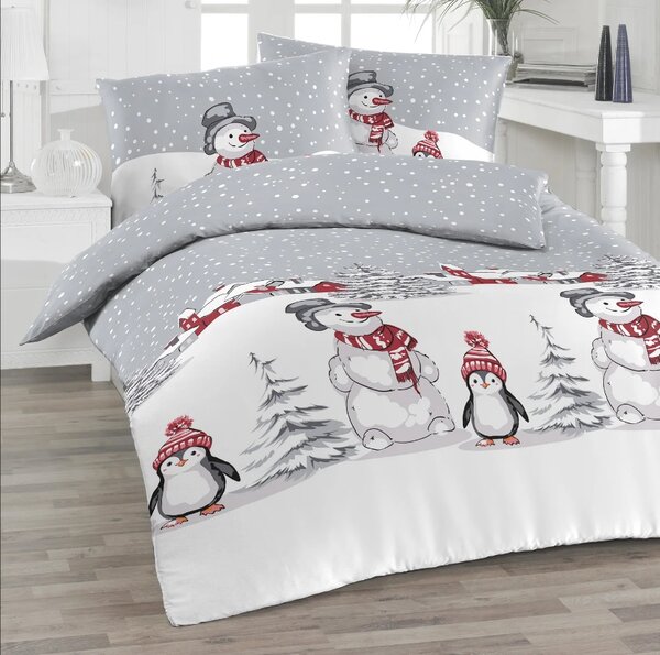 Florella Flanelové povlečení Renun Grau Rozměr: 70x90 + 140x200 cm
