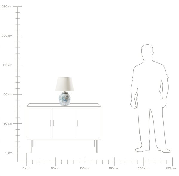 Stolní lampa JAMAPA Porcelán Bílá/Modrá