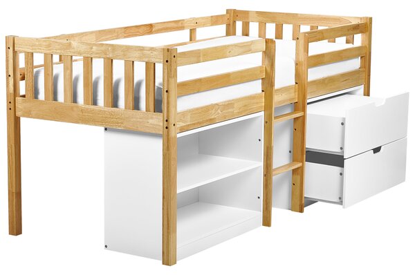 Zvýšené lůžko Dřevo SUSVILLE 90 x 200 cm Světle hnědá