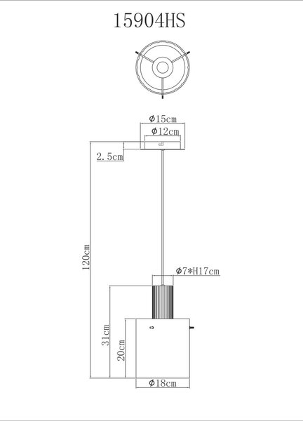 ZÁVĚSNÉ SVÍTIDLO, 18/120 cm Globo - Online Only svítidla, Online Only