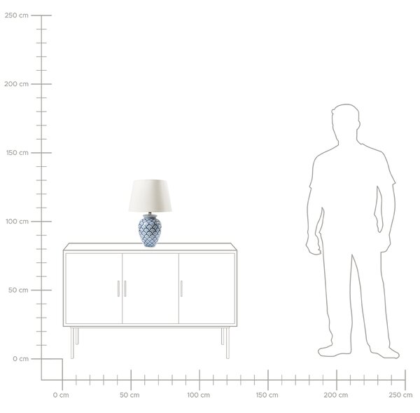 Stolní lampa JAUCA Porcelán Bílá/Modrá
