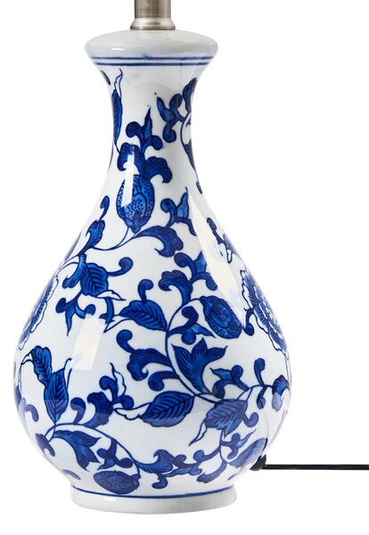 Stolní lampa CARMEN Porcelán Bílá/Modrá