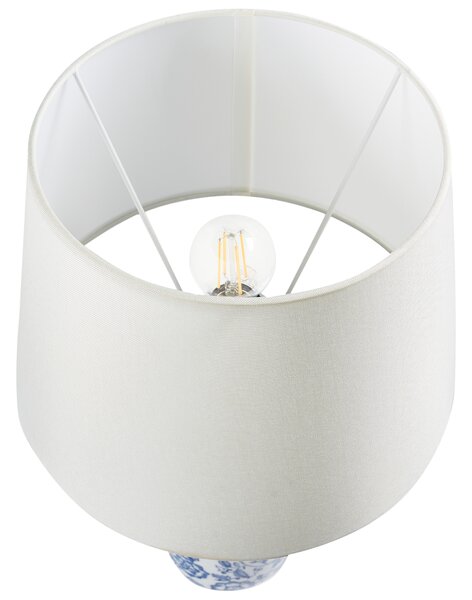 Stolní lampa AIBONITO Porcelán Bílá/Modrá
