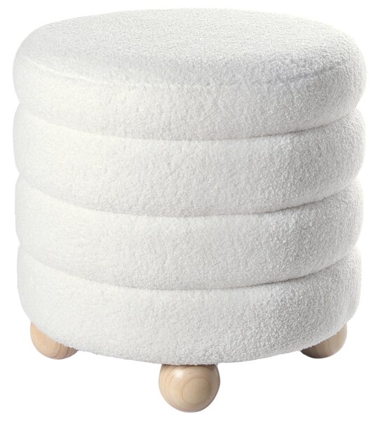 Puf CHILLY Buklé Krémově bílá