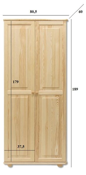 Drewmax SF104 skříň šatní masiv borovice