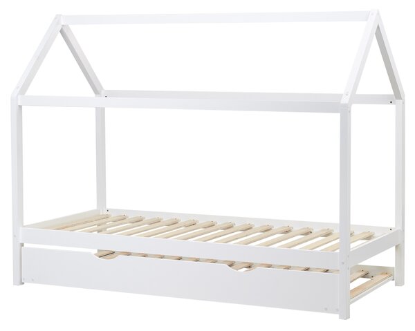Dětská postel s výsuvným lůžkem Borovicové dřevo CRILLON 90 x 200 cm Bílá