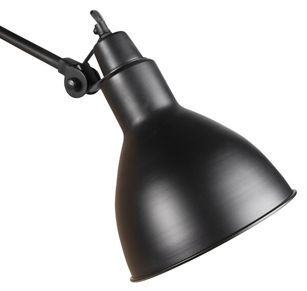Průmyslová nástěnná lampa černá nastavitelná - Wye