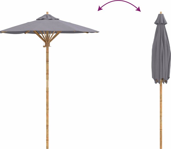 VidaXL Zahradní slunečník Kulatý Ø 150 x 210 cm Bambus [4108084] Barva: Krémově bílá