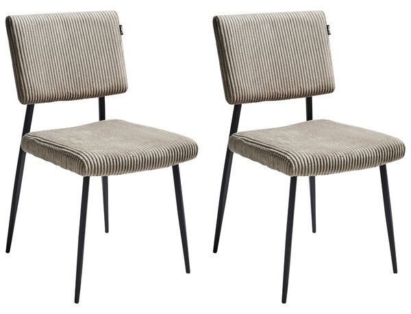 Sada 2 jídelních židlí STURGIS Manšestr Taupe
