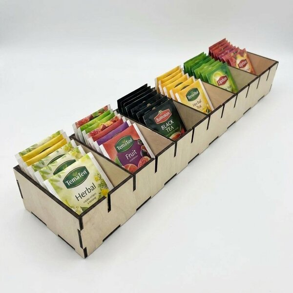 Usporadejto.cz Organizér do šuplíku s přepážkami, vložka do zásuvky, dřevěný VASKY, 45,5 x 10 x 6 cm