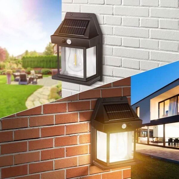 4Leaders Nástěnná solární lampa se senzorem 600 lm teplá bílá