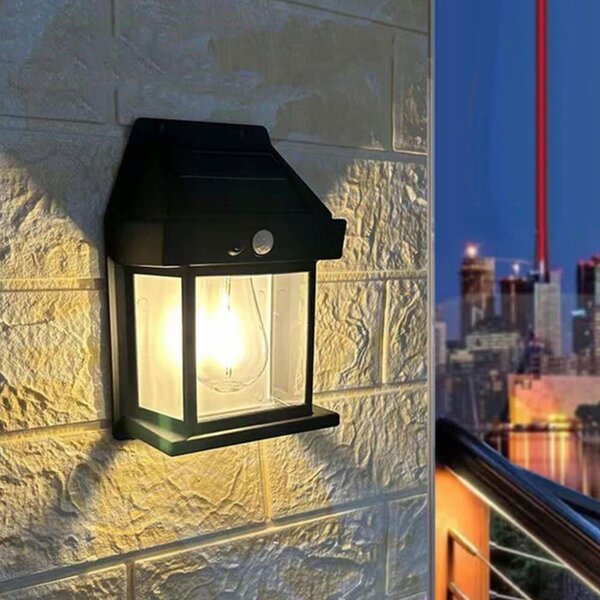 4Leaders Nástěnná solární lampa se senzorem 600 lm teplá bílá