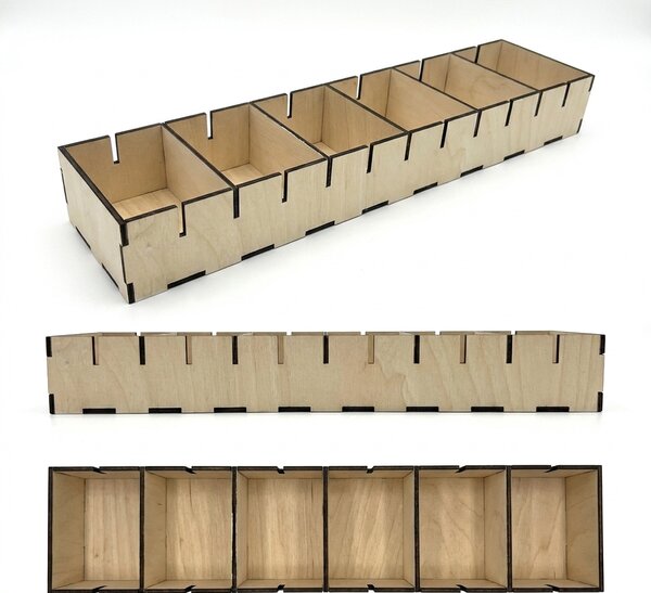 Usporadejto.cz Organizér do šuplíku s přepážkami, vložka do zásuvky, dřevěný VASKY, 45,5 x 10 x 6 cm
