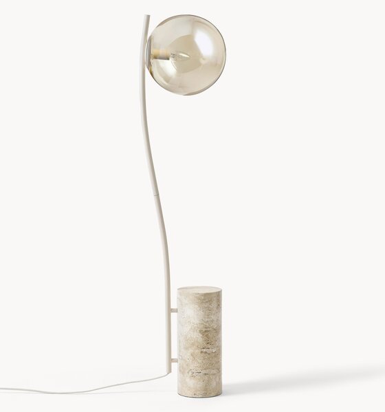 Malá stojací lampa's travertinovou podstavou Cora