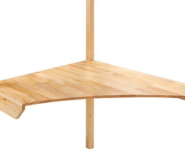 Vyvýšená postel s psacím stolem Borovicové dřevo LOURY 90 x 200 cm Světle hnědá