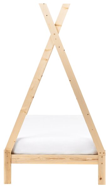 Dětská postel Týpí Borovicové dřevo DEVAY 90 x 200 cm Světle hnědá