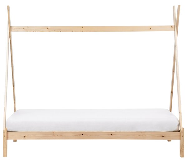 Dětská postel Týpí Borovicové dřevo DEVAY 90 x 200 cm Světle hnědá
