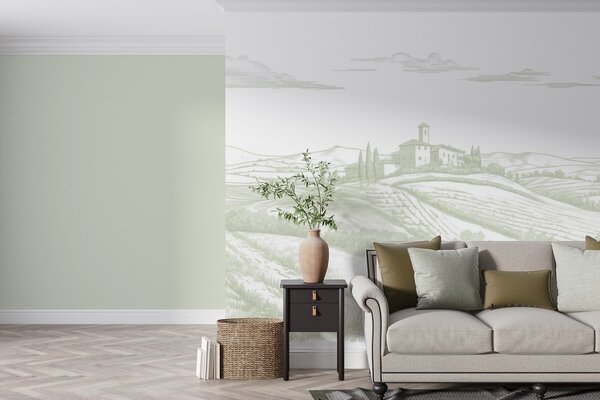 Fototapety Toskánsko krajina, Itálie, vinice, příroda, starý hrad, zelené barvy, Fototapety provance, w03349v2 : uwalls.cz
