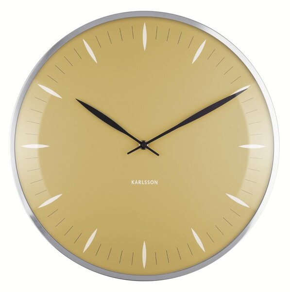 KARLSSON Nástěnné hodiny Leaf žlutá ∅ 40 × 4 cm