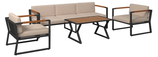 TERASOVÁ SEDACÍ SOUPRAVA 4dílné, dřevo, kov Ambia Garden - Online Only zahradní nábytek, Online Only