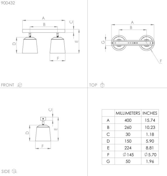 Eglo 900432 - Bodové svítidlo COTORRO 2xE27/25W/230V