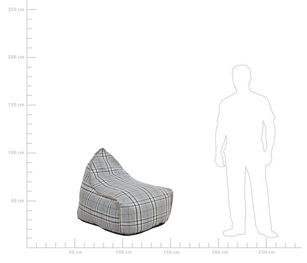 Sedací vak 200 L DROP LINEN 63 cm 75 cm Šedá