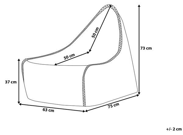 Sedací vak 200 L DROP LINEN 63 cm 75 cm Šedá