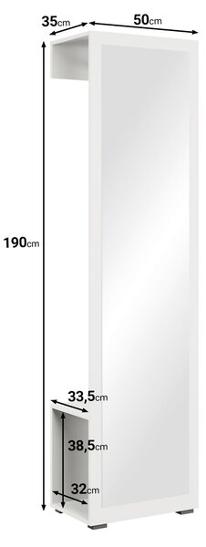 ŠATNA, 50/190/35 cm P & B - Online Only šatny & botníky, Online Only
