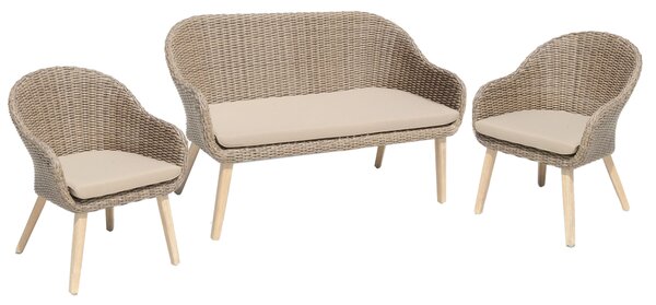 TERASOVÁ SEDACÍ SOUPRAVA 3dílné, dřevo, kov, plast, textil Gardenson - Online Only zahradní nábytek, Online Only