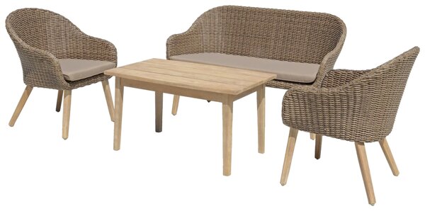 TERASOVÁ SEDACÍ SOUPRAVA 4dílné, dřevo, kov, plast, textil Gardenson - Online Only zahradní nábytek, Online Only