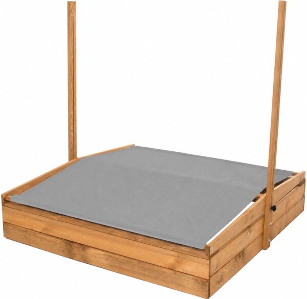 Dětské pískoviště se stříškou 120x120 cm DECHLAND Smart Sun 120DI hnědé