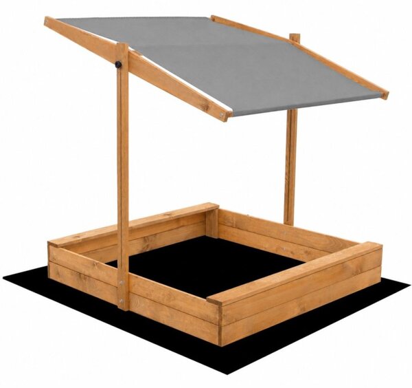 Dětské pískoviště se stříškou 120x120 cm DECHLAND Smart Sun 120DI hnědé